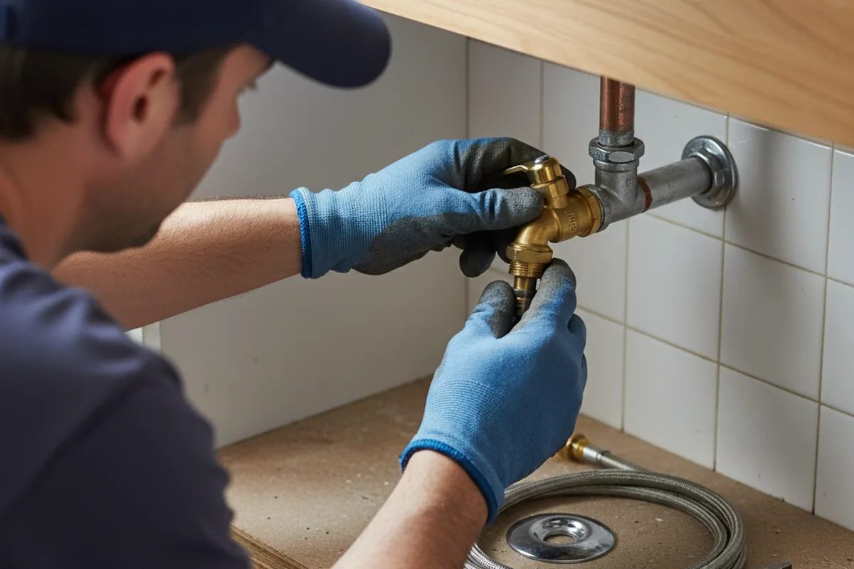 Shutoff valve and fitting work during Well Pump Repair in Gray